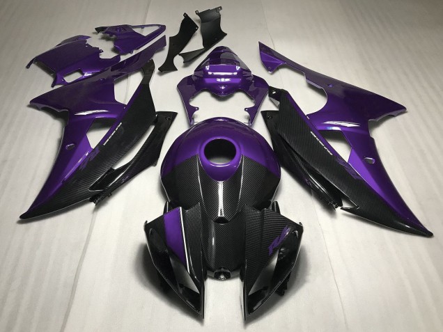 Lojas Carenagens Moto Yamaha R6 2008-2016 - Roxo Fibra de Carbono Estilo