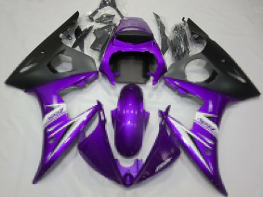 Lojas Carenagens Moto Yamaha R6 2003-2004 - Roxo Branco Preto Fosco