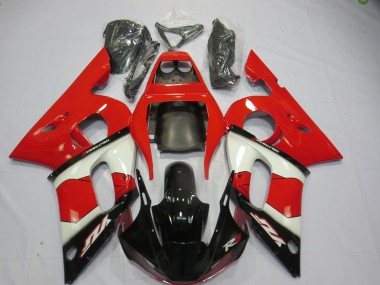 Lojas Carenagens Moto Yamaha R6 1998-2002 - Vermelho Branco Preto Brilhante