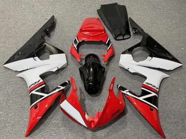 Lojas Carenagens Moto Yamaha R6 2003-2004 - Vermelho Branco Preto Brilhante