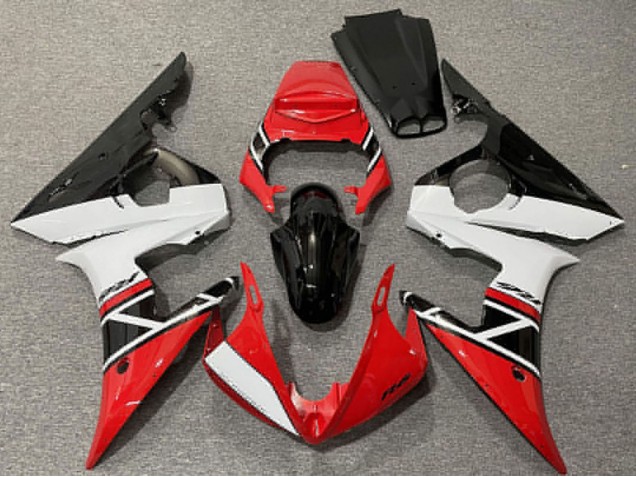 Lojas Carenagens Moto Yamaha R6 2003-2004 - Vermelho Branco Preto Brilhante