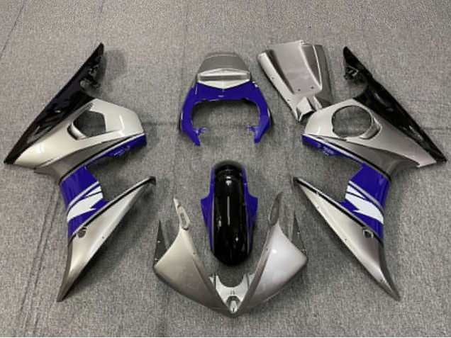 Lojas Carenagens Moto Yamaha R6 2003-2004 - Prata Azul Preto Brilhante