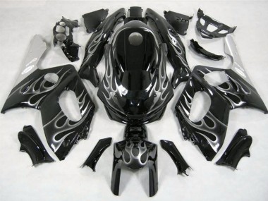 Lojas Carenagens Moto Yamaha YZF600R Thundercat 1996-2007 - Preto Brilhante Prata Chama