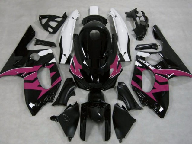 Lojas Carenagens Moto Yamaha YZF600R Thundercat 1996-2007 - Preto Brilhante Dark Rosa Branco