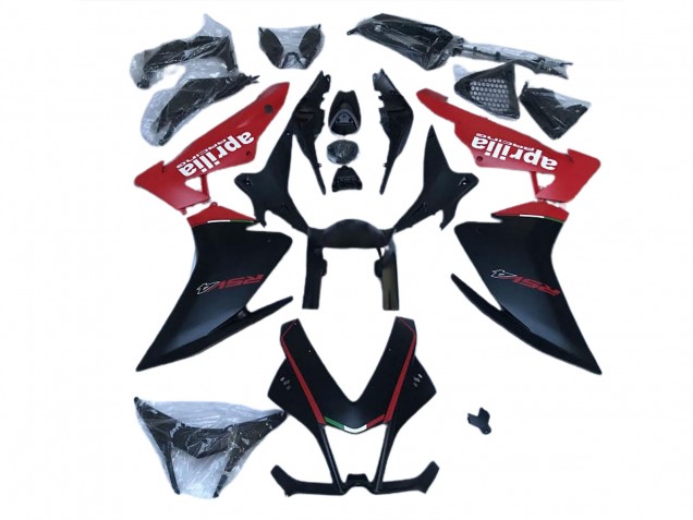 Lojas Kit Carenagens Moto Aprilia RSV4 1000 2009-2015 - Preto Fosco Vermelho
