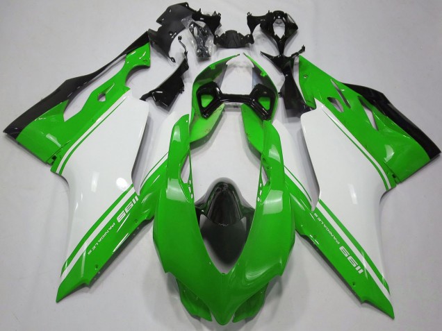 Lojas Carenagens Moto Ducati 1199 2011-2014 - Verde Brilhante Branco Preto