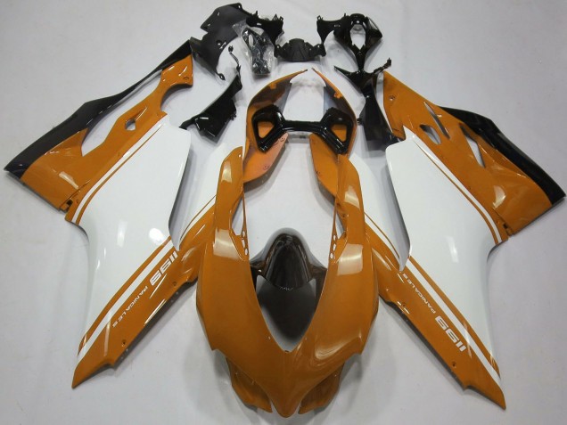 Lojas Carenagens Moto Ducati 1199 2011-2014 - Brown Branco Preto