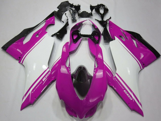 Lojas Carenagens Moto Ducati 1199 2011-2014 - Rosa Branco Preto