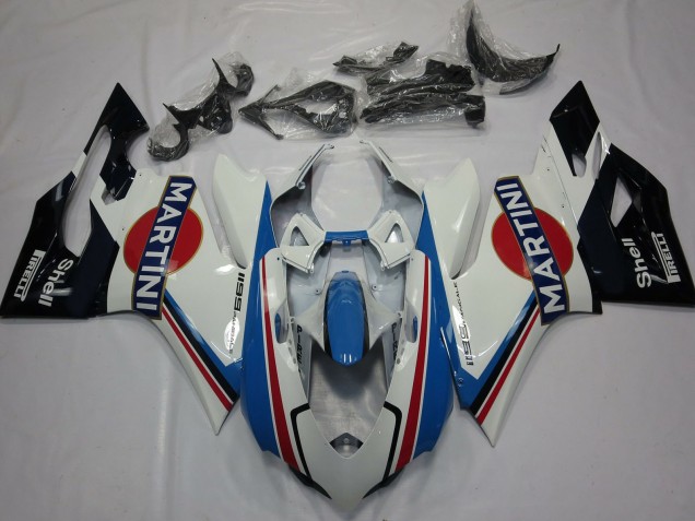 Lojas Carenagens Moto Ducati 1199 2011-2014 - Branco Azul Claro Vermelho Preto Martini