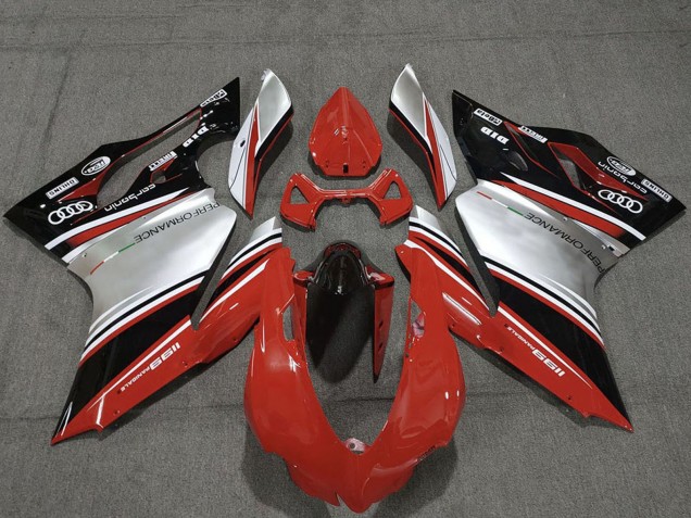 Lojas Carenagens Moto Ducati 1199 2011-2014 - Vermelho Prata Preto Performance