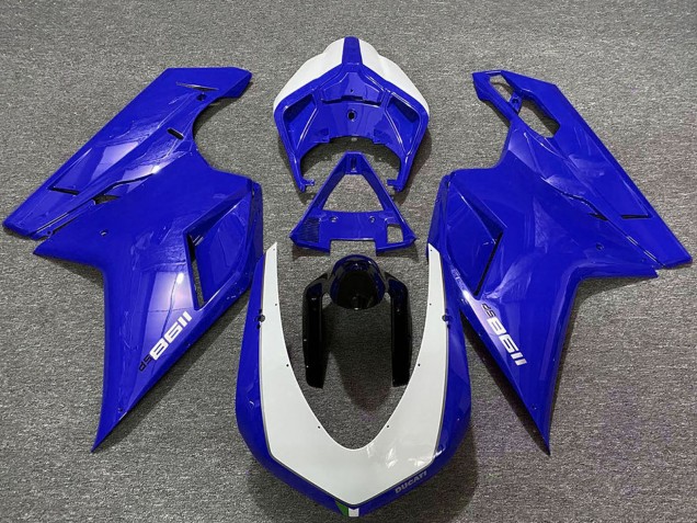 Lojas Carenagens Moto Ducati 1198 2007-2014 - Azul Brilhante Branco