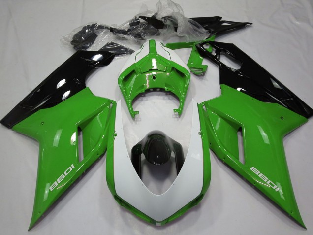 Lojas Carenagens Moto Ducati 1098 2007-2014 - Verde Preto Branco
