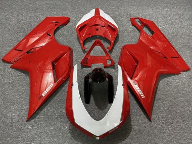 Lojas Carenagens Moto Ducati 1198 2007-2014 - Vermelho Branco Preto