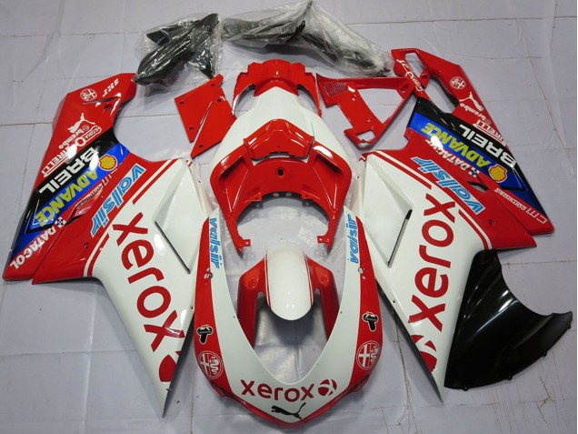 Lojas Carenagens Moto Ducati 848 1098 1198 2007-2014 - Branco Vermelho Azul Preto Brilhante Valsir Xerox