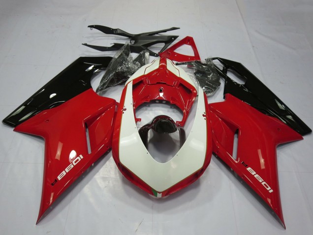 Lojas Carenagens Moto Ducati 1098 2007-2014 - Vermelho Brilhante Branco Preto Brilhante
