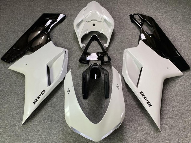 Lojas Carenagens Moto Ducati 848 2007-2014 - Branco Pérola Preto Brilhante