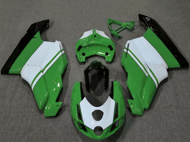 Lojas Carenagens Moto Ducati 749 999 2003-2004 - Branco Verde Preto Brilhante