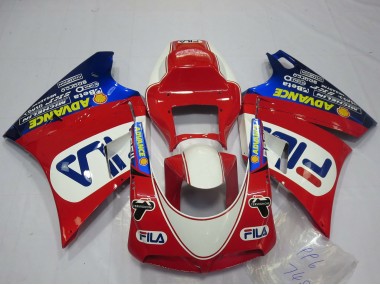 Lojas Carenagens Moto Ducati 748 916 996 998 1993-2005 - Branco Vermelho Azul Fila