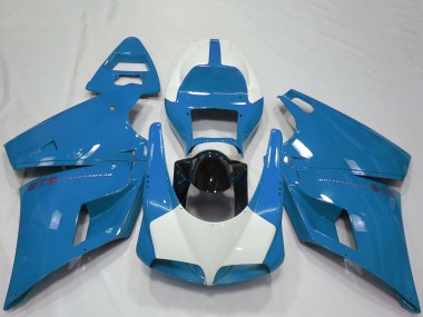 Lojas Carenagens Moto Ducati 916 1993-2005 - Azul Claro Preto Brilhante