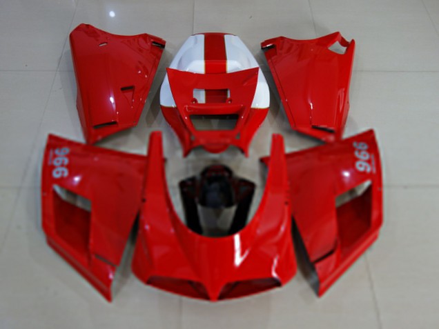 Lojas Carenagens Moto Ducati 996 1993-2005 - Vermelho Brilhante Branco Preto