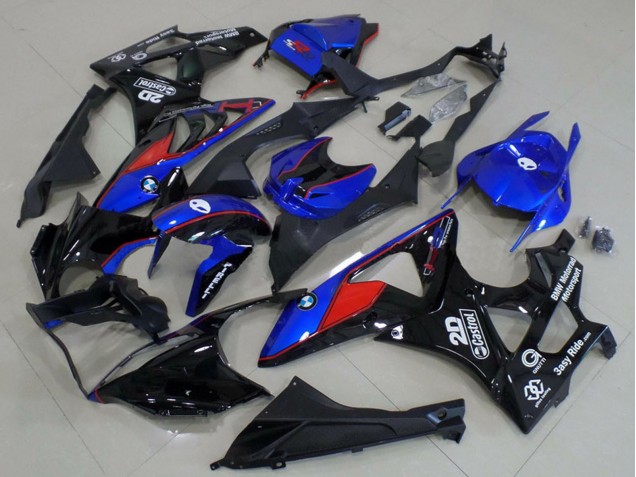 Lojas Carenagens Moto BMW S1000RR 2009-2014 - Azul Vermelho Preto Brilhante Castrol