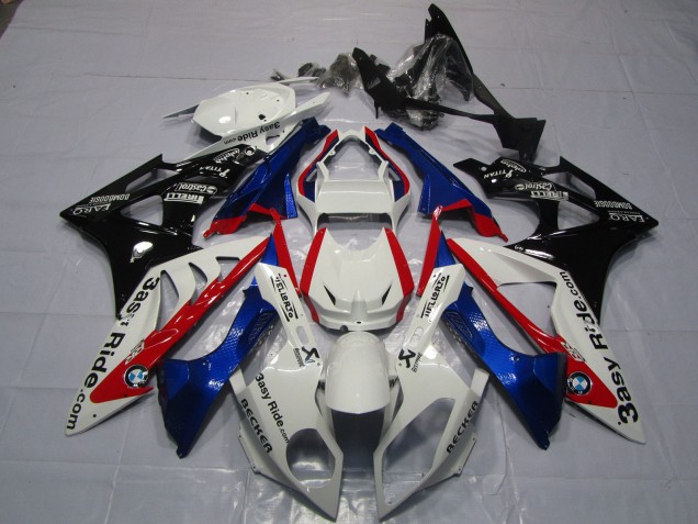 Lojas Carenagens Moto BMW S1000RR 2009-2014 - Branco Vermelho Azul Preto Brilhante Easy Ride