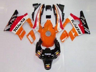 Lojas Carenagens Moto Honda CBR600 F2 1991-1994 - Laranja Branco Vermelho Preto Brilhante Repsol