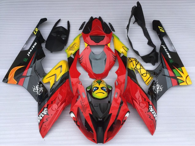 Lojas Carenagens Moto BMW S1000RR 2015-2016 - Amarelo Vermelho Preto Tubarão