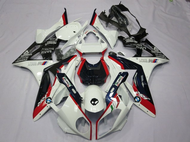 Lojas Kits Carenagem Moto BMW S1000RR 2009-2014 - Branco Vermelho Preto Brilhante