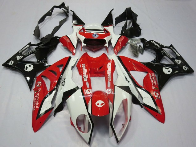 Lojas Carenagem Moto BMW S1000RR 2009-2014 - Branco Vermelho Preto Brilhante