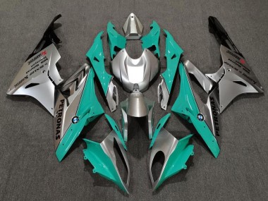 Lojas Carenagens Moto BMW S1000RR 2009-2014 - Prata Verde Teal Preto