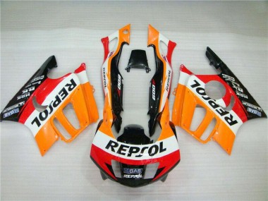 Lojas Carenagem Moto Honda CBR600 F3 1995-1996 - Laranja Branco Vermelho Preto Brilhante Repsol