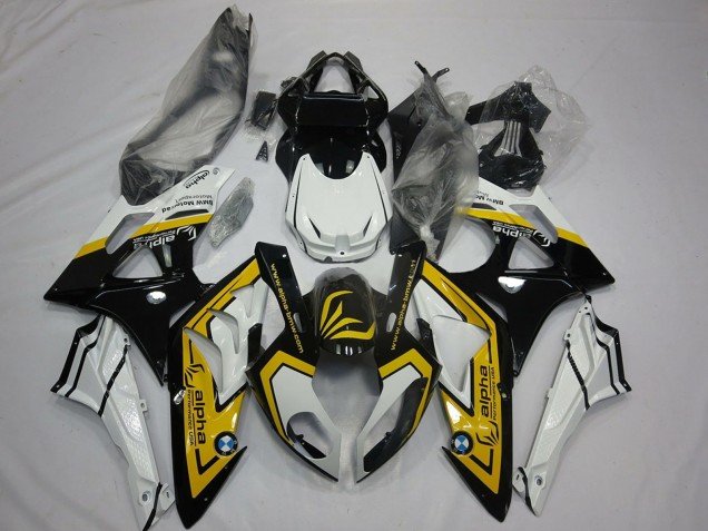 Lojas Carenagens Moto BMW S1000RR 2009-2014 - Branco Amarelo Preto Brilhante