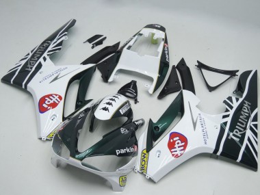 Lojas Carenagens Moto Triumph Daytona 675 2009-2012 - Branco Preto Brilhante HPi
