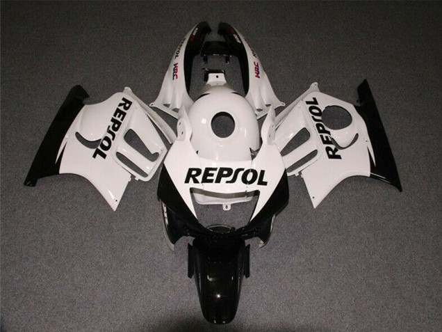 Lojas Carenagens Moto Honda CBR600 F3 1997-1998 - Branco Preto Brilhante Repsol