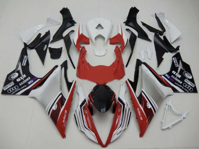 Lojas Carenagens Moto Triumph Daytona 675 2013-2016 - Branco Vermelho Prata Preto Brilhante