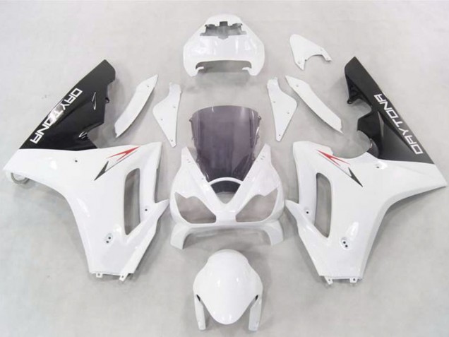 Lojas Carenagens Moto Triumph Daytona 675 2006-2008 - Branco Preto Brilhante
