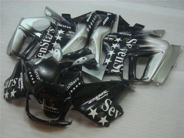 Lojas Carenagens Moto Honda CBR600 F3 1995-1996 - Prata Preto Brilhante SevenStars