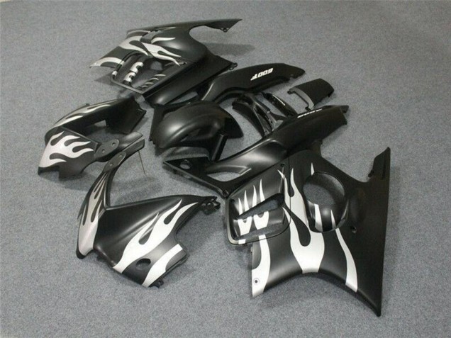Lojas Carenagens Moto Honda CBR600 F3 1995-1996 - Branco Preto Fosco Chama