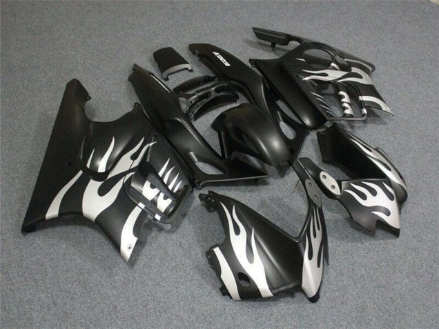 Lojas Carenagens Moto Honda CBR600 F3 1995-1996 - Branco Preto Fosco Chama