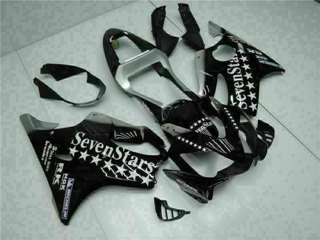 Lojas Carenagens Moto Honda CBR600 F4i 2001-2003 - Preto Brilhante Prata SevenStars