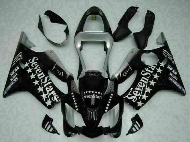 Lojas Carenagens Moto Honda CBR600 F4i 2001-2003 - Preto Brilhante Prata SevenStars