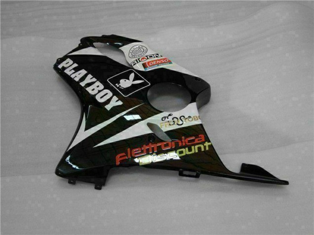 Lojas Carenagens Moto Honda CBR600 F4i 2001-2003 - Branco Amarelo Preto Brilhante Playboy