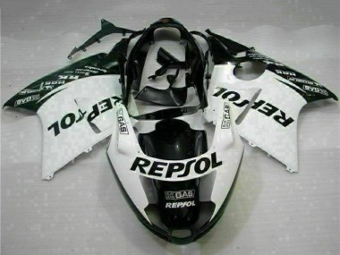 Lojas Carenagens Moto Honda CBR1100XX Blackbird 1996-2007 - Branco Preto Brilhante Repsol