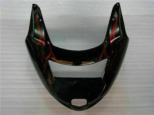 Lojas Kit Carenagens Moto Honda CBR1100XX Blackbird 1996-2007 - Preto Brilhante Vermelho Chama