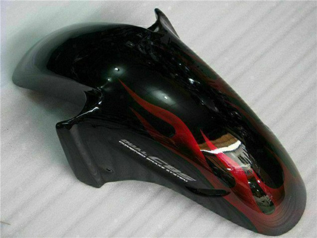 Lojas Kit Carenagens Moto Honda CBR1100XX Blackbird 1996-2007 - Preto Brilhante Vermelho Chama