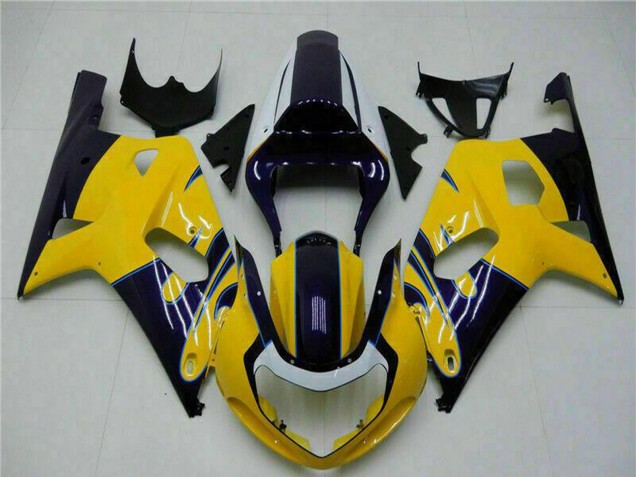 Lojas Carenagens Moto Suzuki GSXR 600/750 2001-2003 - Amarelo Azul Escuro Preto Brilhante