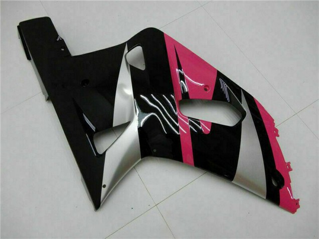Lojas Carenagens Moto Suzuki GSXR 600/750 2001-2003 - Rosa Prata Preto Brilhante
