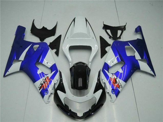 Lojas Carenagens Moto Suzuki GSXR 600/750 2001-2003 - Branco Azul Preto