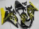 Lojas Carenagens Moto Suzuki GSXR 600/750 2001-2003 - Preto Brilhante Amarelo Chama